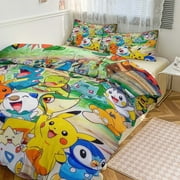 Twin Size Bedding Sets Pokemon Bedding Set for Kids Pokemon Merch Anime Room Decor